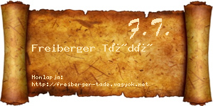 Freiberger Tádé névjegykártya